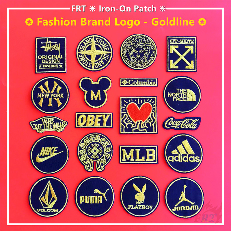 แผ่นแพทช์เหล็ก ลายโลโก้แบรนด์แฟชั่น Goldline Series 04 แผ่นแพทช์รีดติดเสื้อ DIY 1 ชิ้น (20 แบบ)