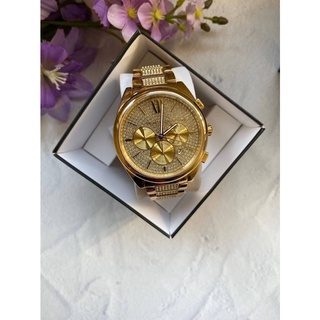 ⌚นาฬิกา Michael Kors สีทูโทนทองประดับคริสตัล Janelle Gold-Tone Pavé Glitz