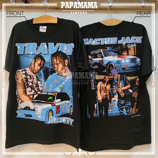 เสื้อยืดผ้าฝ้ายพิมพ์ลายขายดี [ Travis Scott ] ทราวิส สก๊อตต์ เสื้อวง เสื้อทัวร์ เสื้อฮิปฮอป เสื้อวินเทจ papamama vintage