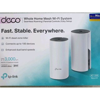 MESH WI-FI (เครือข่ายไวไฟ) TP-LINK DECO E4 AC1200 (2-PACK)