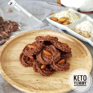 คุกกี้อัลมอนต์เนยสดรสโกโก้ คีโต ไร้แป้ง KETO Cocoa Cookies เบาหวาน,เด็กแพ้กลูเตน ทานได้