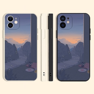 ฤดูร้อน laid back  แอนิเมชั่น pattern เคส iPhone Xr Xs X max 7 8 plus เคสมือถือ12 pro เคสไอโฟน 11 13 pro max se2020 8พลั