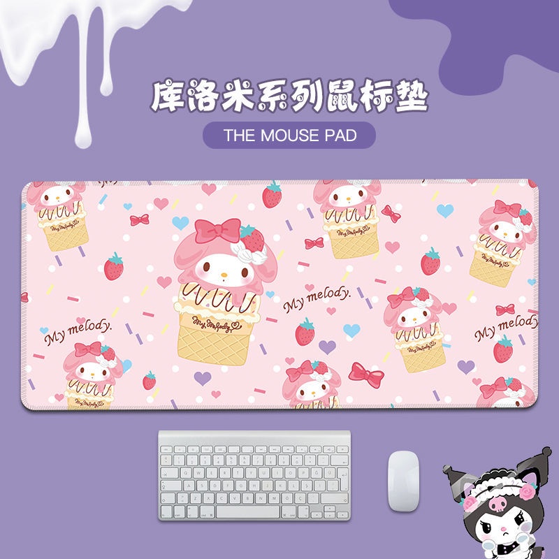 SANRIO แผ่นรองเมาส์ ลายอนิเมะ Kuromi ขนาด 900x400x3 มม. ขนาดใหญ่ สําหรับเล่นเกม คีย์บอร์ด สํานักงาน