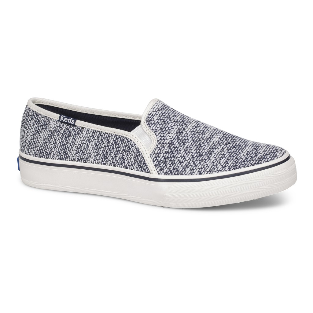 รองเท้า KEDS-WF59051 DOUBLE-DECKER HYGGE-KNIT BLUE รองเท้า ผ้าใบผู้หญิง แบบสลิปออน สีน้ำเงิน