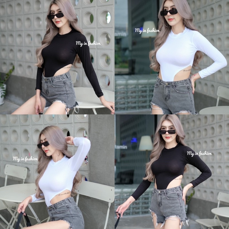 ขายDee shop(A47)บอดี้สูทคอเต่าแขนยาว เว้าเอว สูงปรี๊ดดดดด เอวเอสสสสสส ฟิตสุดๆๆๆๆๆ ดูดีมากกกกกกก ตะโกนนนน