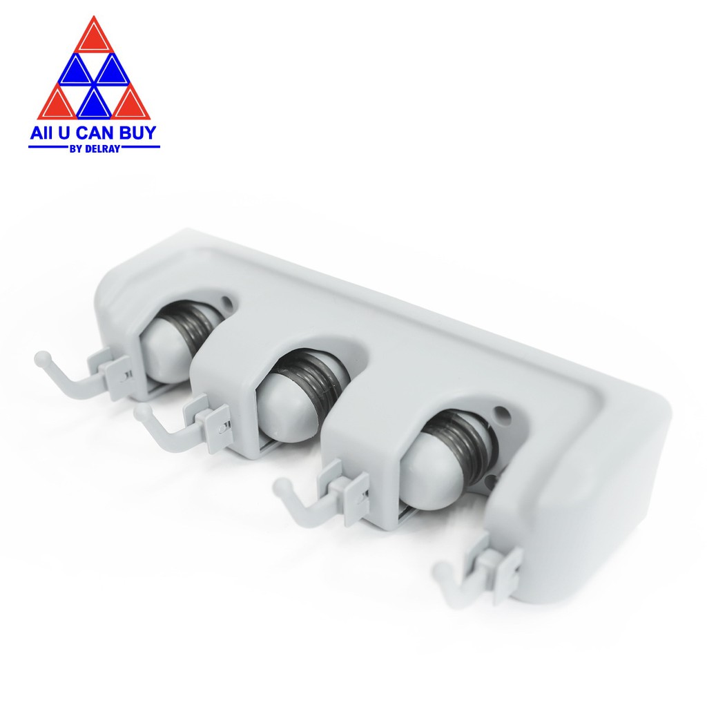 ALL U CAN BUY  ที่แขวนของใช้ ที่แขวนไม้กวาด มีตะขอแขวน4ตะขอ ที่แขวนอเนกประสงค์ ประหยัดพื้นที่