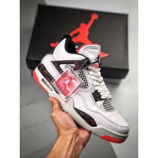 Original Nike Air Jordan 4 Retro "Hot Lava" รองเท้าผ้าใบ สําหรับผู้ชาย และผู้หญิง