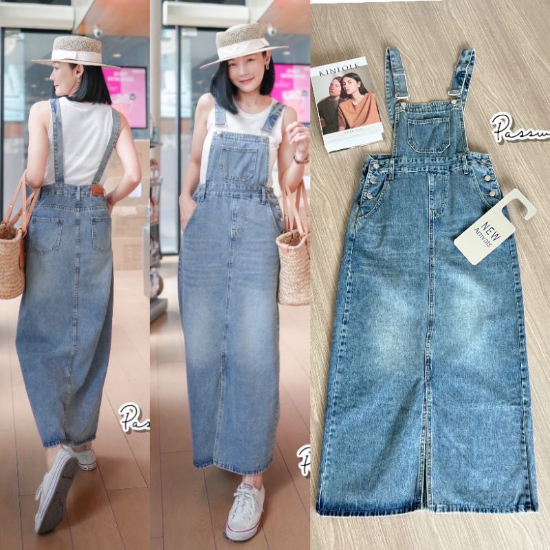 PW#มีM-XL#เอี๊ยมยีนส์#เอี๊ยม#เอี๊ยมกระโปรง#password