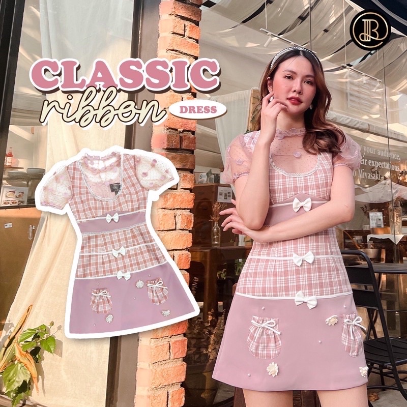 💎พร้อมส่ง💎BLT brand ชุดเดรส Classic ribbon collection