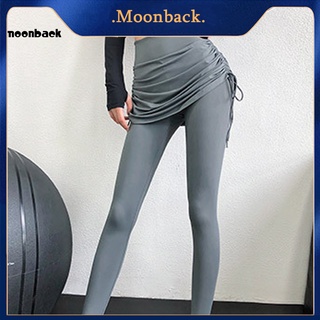 &lt;Moonback&gt; กางเกงเลกกิ้งกางเกงกระโปรงสองชิ้นเซ็กซี่สําหรับใส่เล่นโยคะวิ่ง