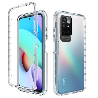 Full Body Double Protective Phone Case For Xiaomi Redmi Note 11 4G 11S 10 10S 9 9S 8 Pro Max 9T 9A 9C 10T K40 Poco F3 X3 M3 M4 Front bumper Soft Silicone Hard Transparent Back Cover