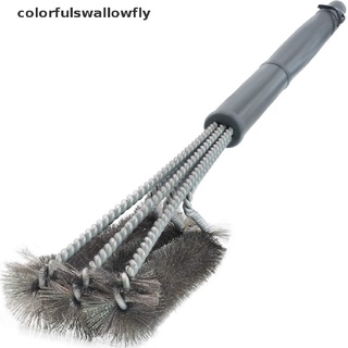 Colorfulswallowfly BBQ Grill Brush and Scraper Barbecue Kit Cleaning Brush Stainless Steel Tools CSF