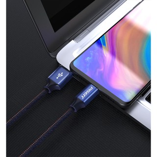 Pisen TC23 สายชาร์จ USB type-C Denim นำไฟ 2.4A ความยาว 1.2m.