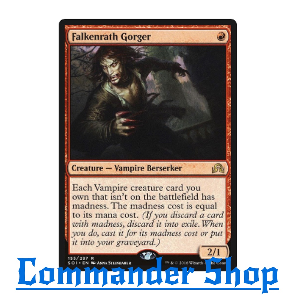 Falkenrath Gorger (Creature - Vampire Berserker) Red At2/Tn1 การ์ดเกม Magic The Gathering (MTG)