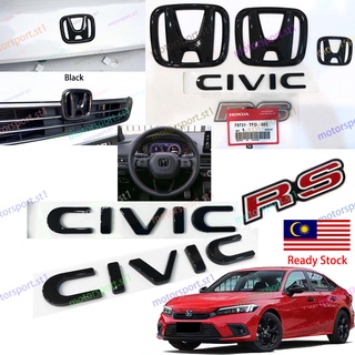 โลโก้เปียโนด้านหน้า และด้านหลัง สีดํา สําหรับ Honda Civic FE 2022 2023 11th Civic FE 1.5E V