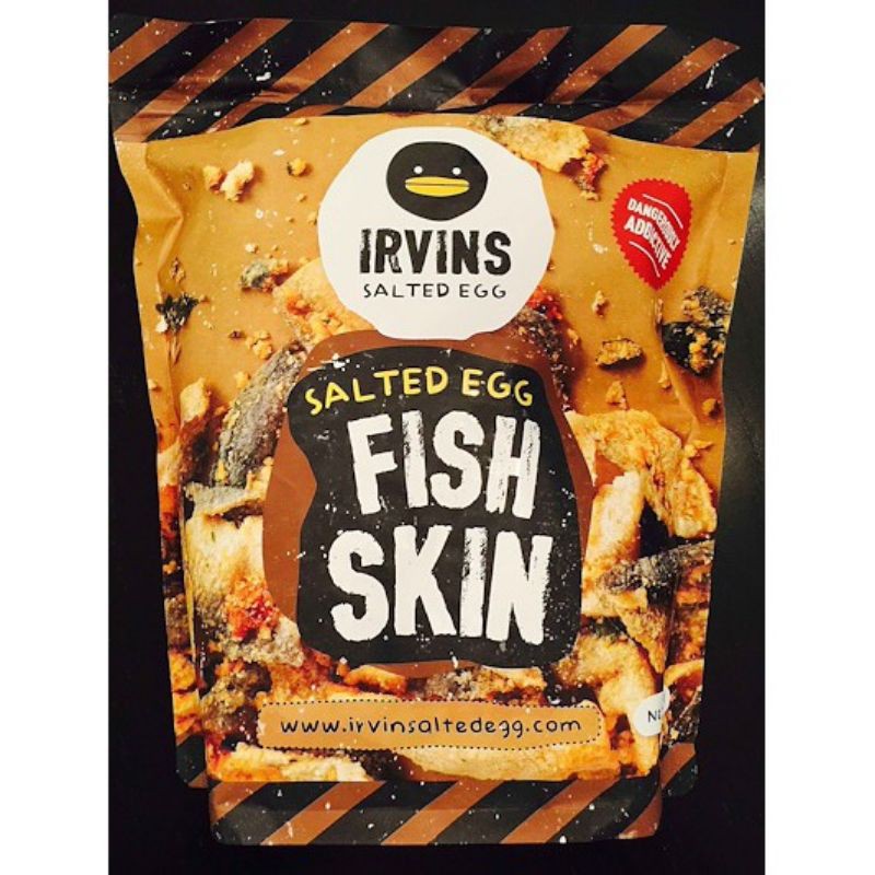 หนังปลากรอบ IRVIN FISH SKIN SALTED EGG หนังปลาทอดกรอบ รสไข่เค็ม ขนาด 230g