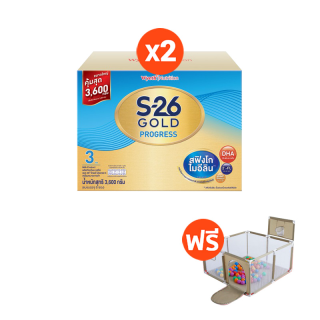 S-26 Gold Progress 3600g (Formula 3) x 2 pack รับฟรี Set Learning Playpen