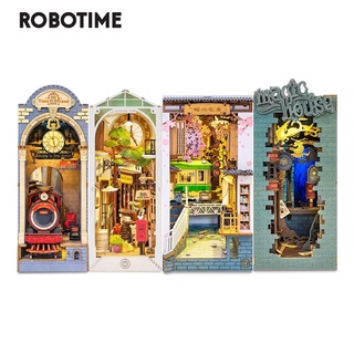 Robotime Rolife หนังสือสี่ประเภท บ้านตุ๊กตาไม้จิ๋ว พร้อมเฟอร์นิเจอร์ DIY TGB