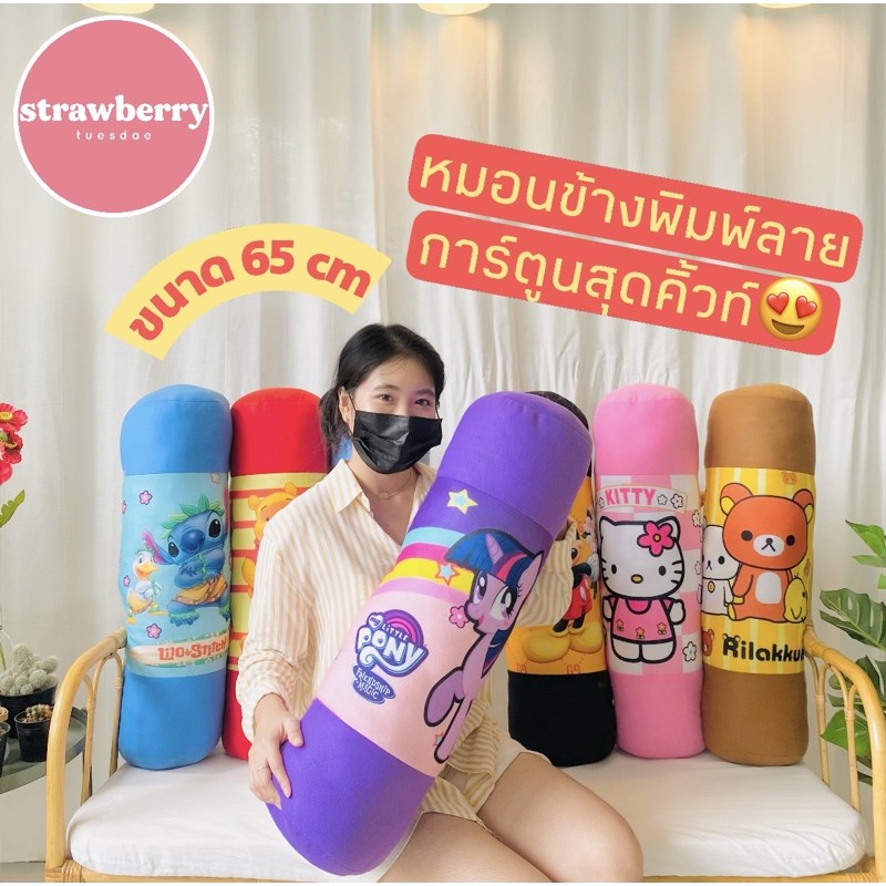 หมอนข้างพิมพ์ลายการ์ตูนสุดคิ้วท์ขนาด65cmมีให้เลือกหลายลาย