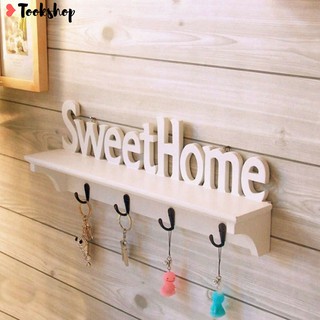 🌟ลดล้างสต็อก🌟ชั้นแขวนผนัง ชั้นวางของติดผนัง ลาย SweetHome สีขาว พร้อมส่ง