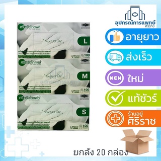 ( ยกลัง 20 กล่อง )ถุงมือไม่มีแป้ง ยี่ห้อ ศรีตรังโกลฟ 50 คู่ ถุงมือยาง ศรีตรัง ถุงมือแพทย์ กล่องเขียว medical gloves