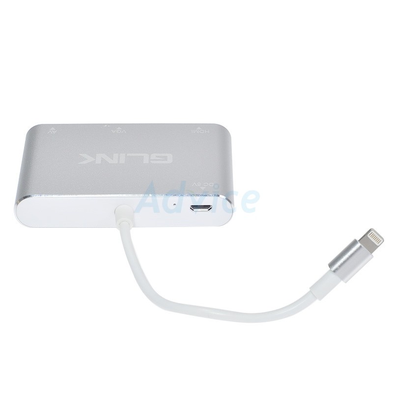 Cable HDMI+VGA TO Iphone 'GLINK'(GL-010) ตัวแปลง GLINK GL-030 USB-C TO HDTV ADAPTER 4 in 1 USB-C TO HDTV +VGA +USB3.0