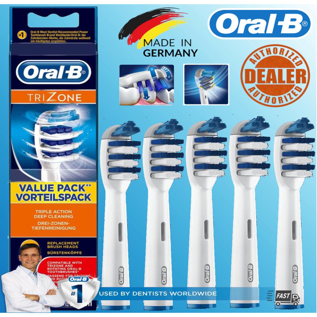 หัวแปรงสีฟันไฟฟ้า Oral-B Tri Zone Brush Heads Model  EB 35 ( 1 - 2 - 3 - 4 - 5 ) Brush Heads BEST PR
