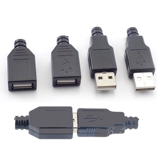 อะแดปเตอร์ปลั๊กซ็อกเก็ตเชื่อมต่อ พลาสติก 5V USB Type A 2.0 ตัวผู้ ตัวเมีย 4pin 4pin DIY 100 ชิ้น