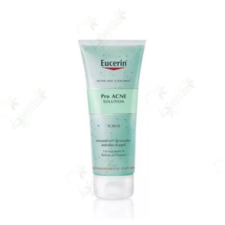 สครับสิว | ยูเซอริน Eucerin ProAcne Solution Scrub 100ml. | ขจัดสิวเสี้ยน สิวอุดตัน เซลล์ผิวเก่า