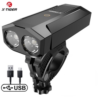 X-tiger QD-1101 ไฟฉาย LED อะลูมิเนียม กันน้ํา ชาร์จ USB สําหรับติดด้านหน้ารถจักรยาน