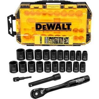 Dewalt ชุดลูกบ๊อกซ์ 23 ชิ้น รุ่น DWMT74739 ผลิตจากเหล็ก CR - 440 เคลือบแบล็กออกไซด์ แข็งแรง ทนทานต่อการใช้งาน ของแท้100%