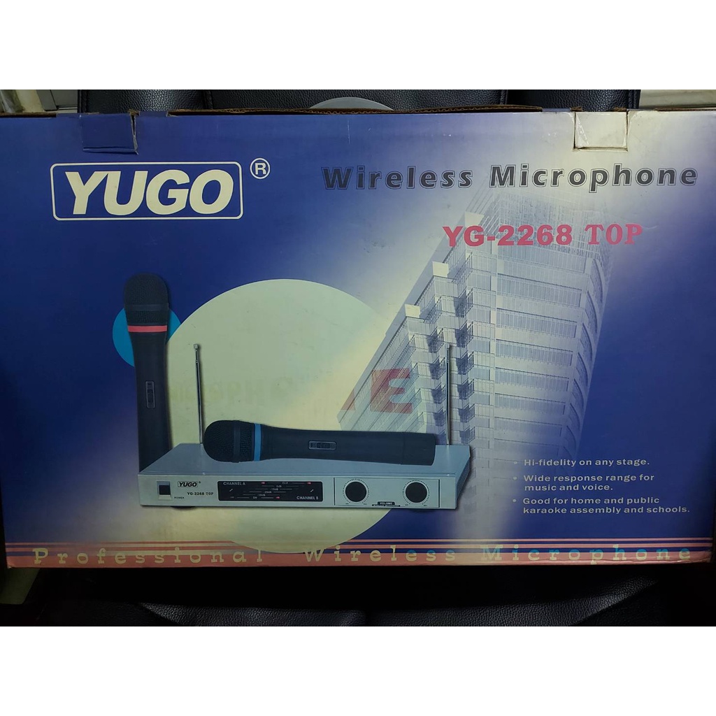 ชุดไมค์ลอยคู่ YUGO YG-2268 รุ่นTOP Professional Wireless ให้เสียงแน่นใสคมชัด ปรับความถี่ตอบสนองได้ไก