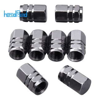 8 Pieces Tire Stem Valve Caps Wheel Valve Covers Car Dustproof Tire Cap, Hexagon Shape Titanium Gray