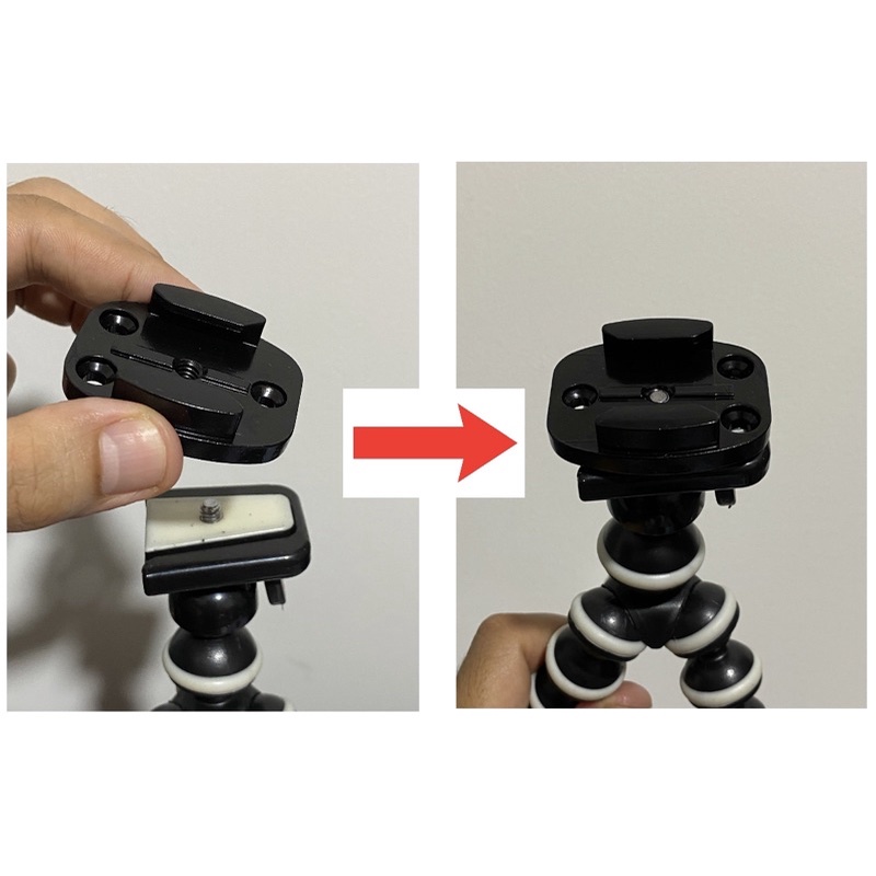 ฐานอลูมิเนียม แบบเรียบ มีรูสกรูขนาด1.4” สำหรับกล้องโกโปร กล้องแอคชั่น Aluminium alloy Flat Base with 1/4” interface