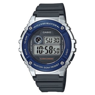 Casio Standard นาฬิกาข้อมือผู้ชาย สายเรซิ่น รุ่น W-216H-2AVDF -
Silver/Blue