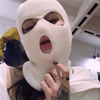 ใหม่ หมวกถักคลุม หน้ากาก สวมใส่Fashion Balaclava mask ผจญภัยกลางแจ้ง