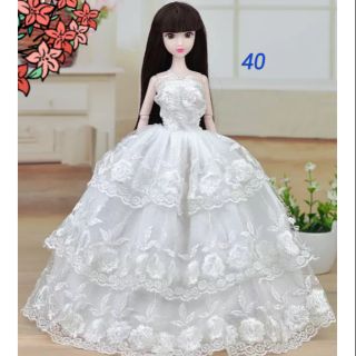 ชุดราตรีตุ๊กตาสีขาว มีสินค้าพร้อมส่ง  #BB052