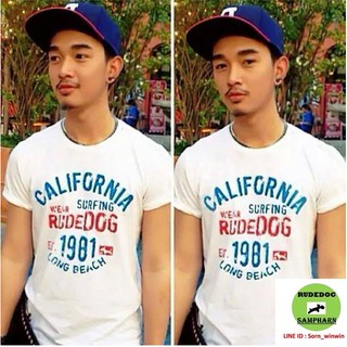 Rudedog เสื้อคอกลม ชาย รุ่น California สีขาว