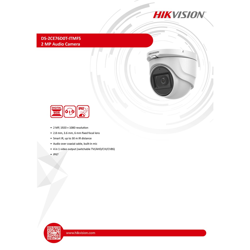 Hikvision กล้องวงจรปิด 2MP รุ่น DS-2CE16D0T-ITFS3.6(2)+DS-2CE76D0T-ITMFS3.6(2)+DVR รุ่น DS-7104HQHI-K1(S)(1)ชุดH2SJB/AC #8