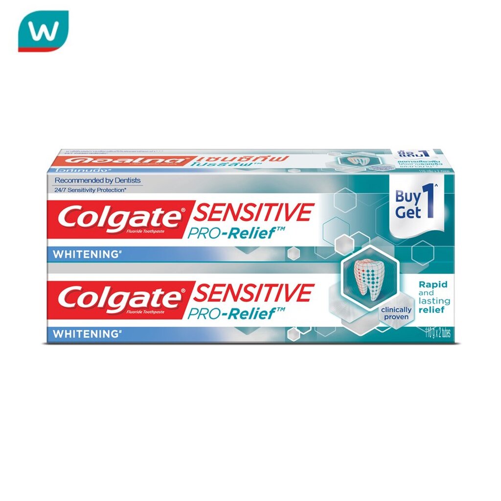 Colgate คอลเกต ยาสีฟัน เซนซิทีฟ โปรรีลีฟ ไวท์เทนนิ่ง (ครีม) 110 กรัม แพ็คคู่