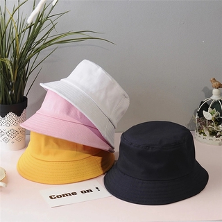 PANAMA หมวกบัคเก็ตสําหรับ Unisex ผ้าฝ้ายสีพื้นทรง Bucket