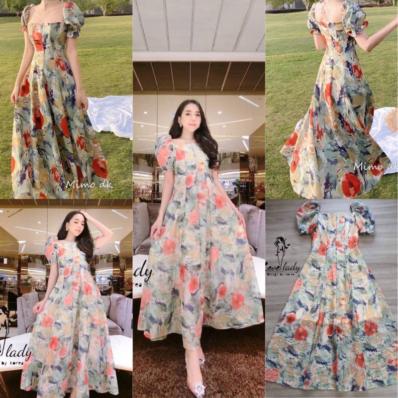 พร้อมส่ง S-4XL ป้าย Love Lady เดรสเจ้าหญิง เดรสสโนว์ไวท์ แขนตุ๊กตา สวยมาก
