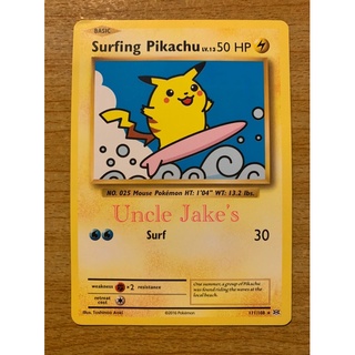 Surfing Pikachu SECRET RARE 111/108 Pokémon XY Evolutions TCG Card NM (ปี 2016)