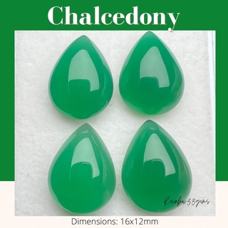 Chalcedony size 12x16mm  พลอยโมรา สีเขียว พลอยแท้ พลอยธรรมชาติ