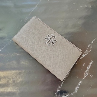 กระเป๋าสตางค์ทอรี่ สีเทา TORY 79206 Tory  Burch Plain Leather Long Wallets