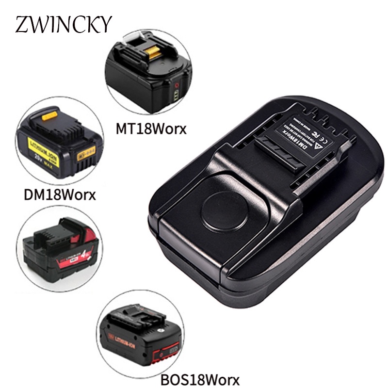 MT18Worx อะแดปเตอร์สำหรับ Makita/Bosch/Dewalt/Milwaukee 18 18V Li-Ion แบตเตอรี่แปลงเป็น Worx 4PIN แบตเตอรี่เครื่องมือใช้