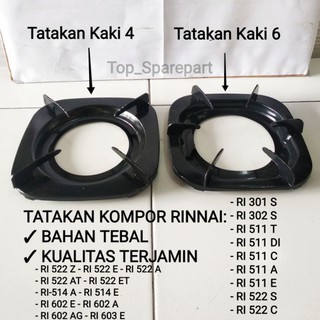 TATAKAN TUNGKU KOMPOR GAS RINNAI PLAT BESI TEBAL GERIGI KAKI 4 KAKI 6