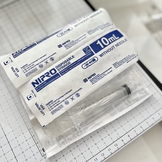 (ไซลิงค์ Syringe) ขนาด 10 ML  ของ Nipro กระบอกฉีดยาพลาสติก ไซลิงค์เติมแอลกอฮอล์