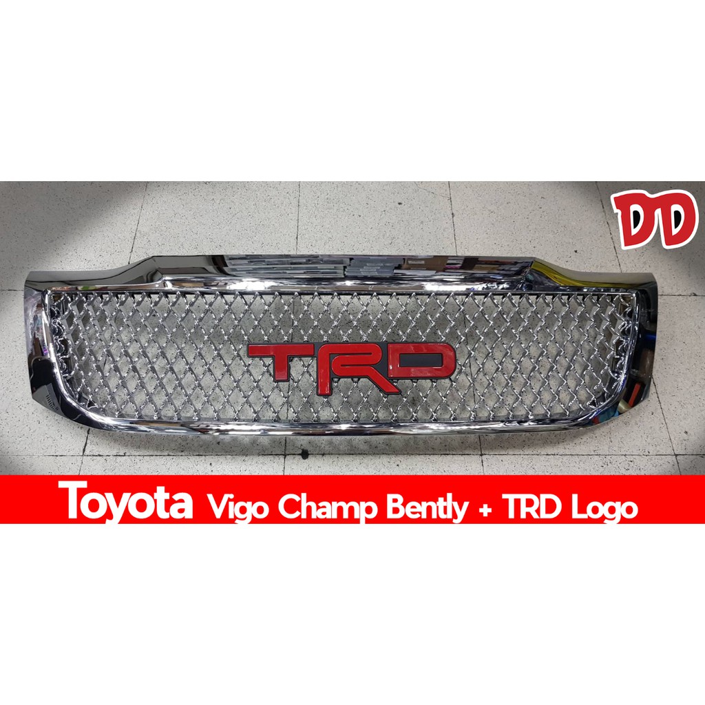 กระจังหน้า Toyota Vigo Champ ลาย Bently สีชุบโครเมียม + TRD โลโก้