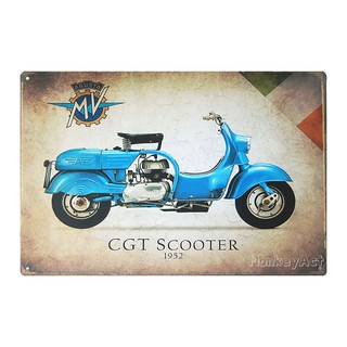 ป้ายสังกะสีวินเทจ MV 1952 CGT Scooter